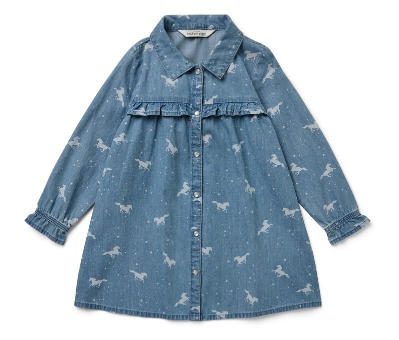 Tchibo - Kinder-Jeanskleid - Mädchen - Gr. 110/116 - weiß