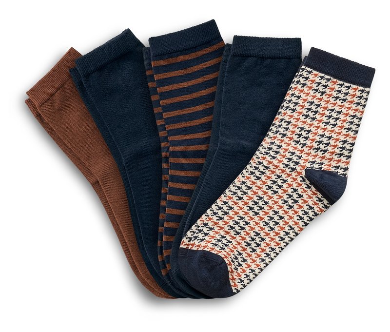 Tchibo - 5 Paar Socken - Damen - Gr. 35-38 - dunkelblau