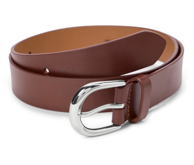 Tchibo - Ledergürtel - Damen - Gr. 95 - silber