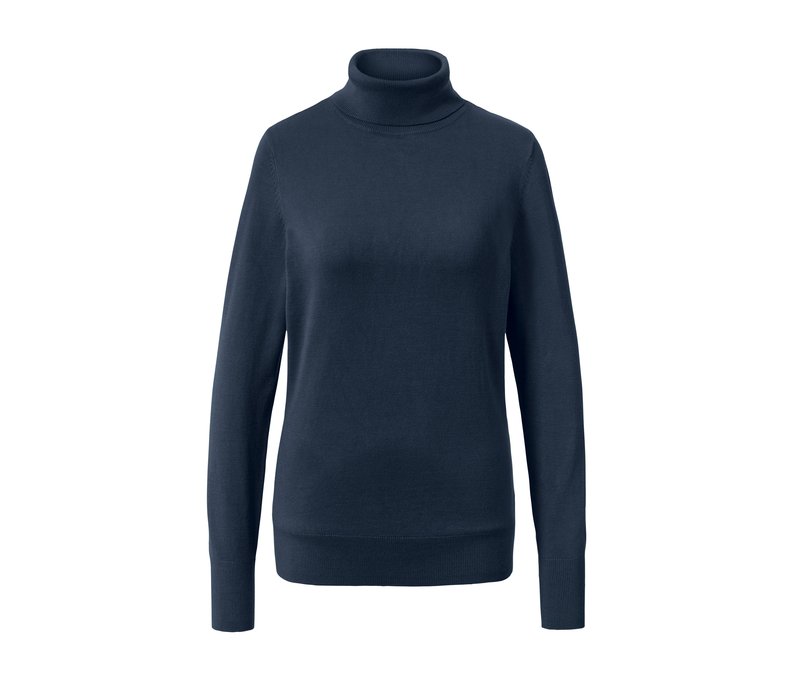 Tchibo - Feinstrick-Rollkragenpullover - Damen - Gr. M - dunkelblau