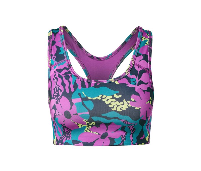 Tchibo - Sport-Bustier - Damen - Gr. S - türkis/geblümt