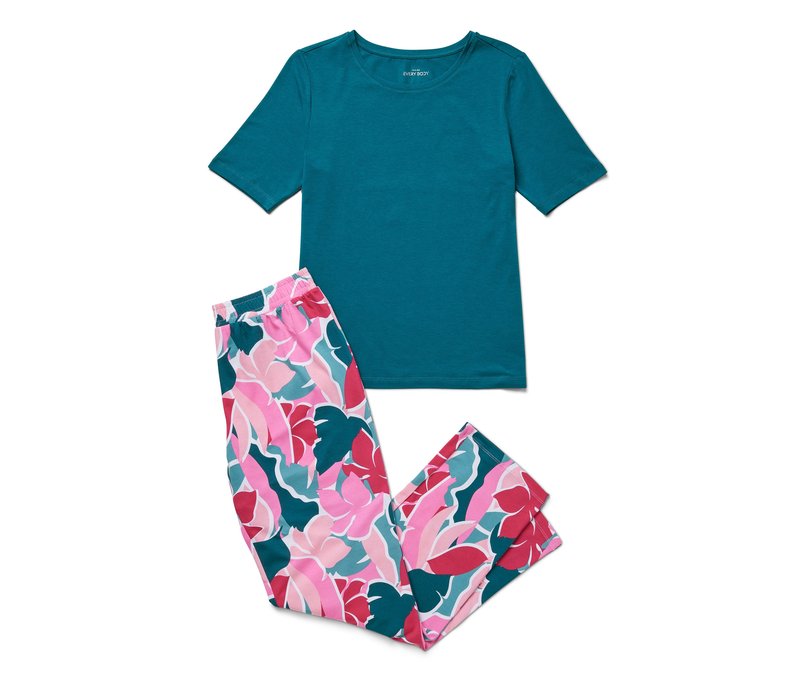 Tchibo - Pyjama-Set - Damen - Gr. L - petrol