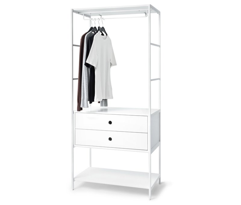 Tchibo - Garderobe »Klaar« mit 2 Schubladen - 80x45x178cm - weiß - Holz / Stahl