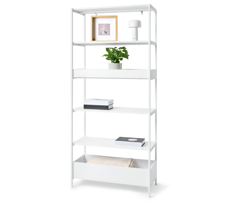 Tchibo - Regal »Klaar« - 80x34x178cm - weiß - Holz / Stahl