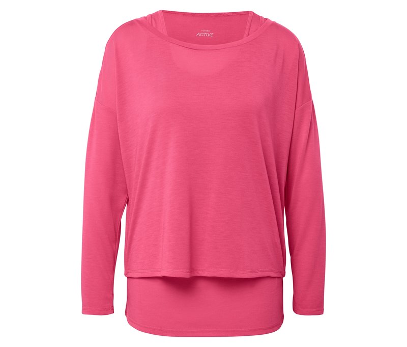 Tchibo - 2-in-1-Sportshirt - Damen - Gr. S - rosa