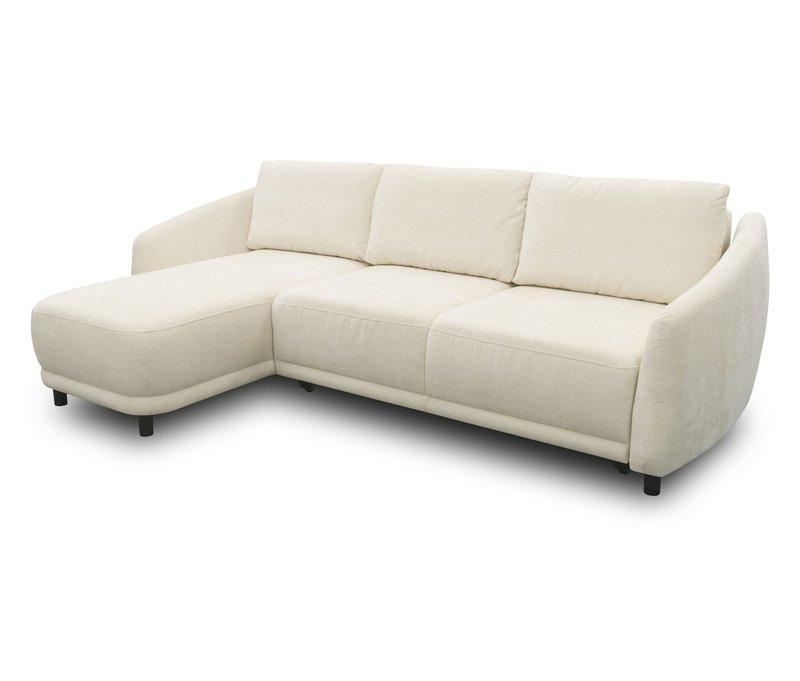 Tchibo - Domo Ecksofa Longchair - 249x158x87cm - creme - Polyester / Holz / Eichenholz