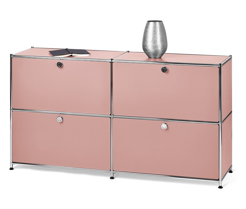 Tchibo - Sideboard Metall »Cn3« mit 4 Klappenfächern - 152x40x82,5cm - chrom - Stahl / Aluminium / Kunststoff