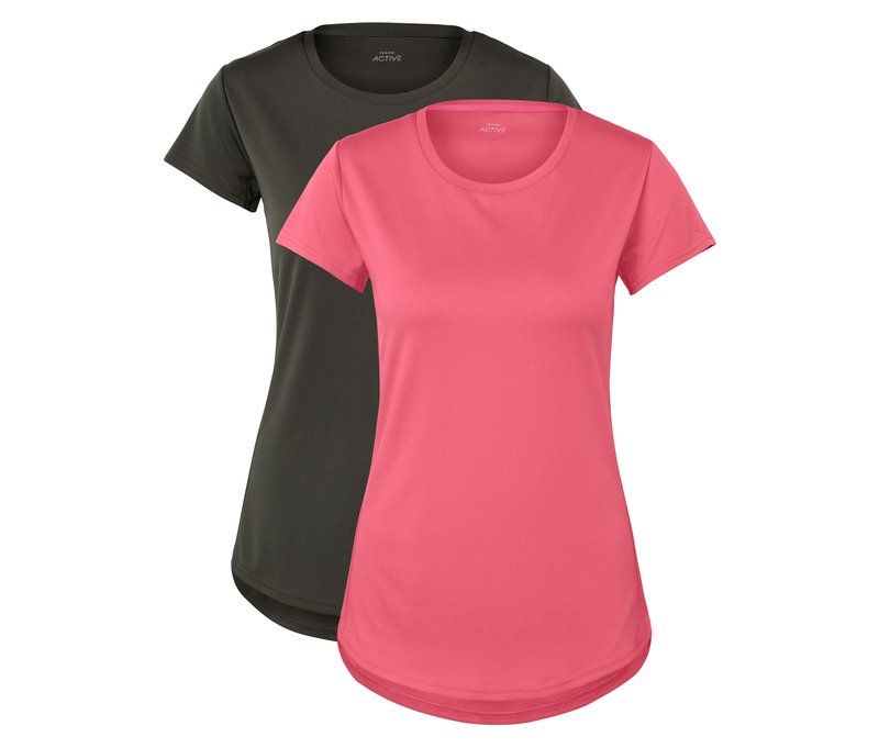 Tchibo - 2 Funktionsshirts - Damen - Gr. L - olivgrün