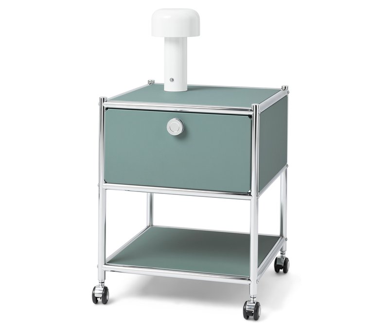 Tchibo - Beistelltisch Metall »Cn3« mit 1 Schublade - 40x40x46,5cm - chrom - Stahl / Aluminium / Kunststoff