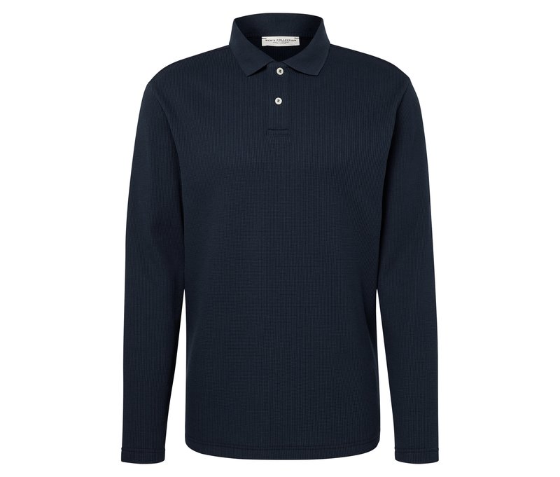 Tchibo - Langarm-Poloshirt - Herren - Gr. XL - dunkelblau