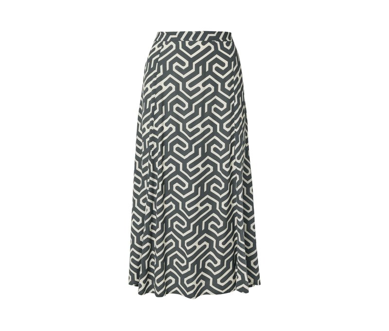 Tchibo - Bedruckter Midi-Rock - Damen - Gr. 44 - weiß/print