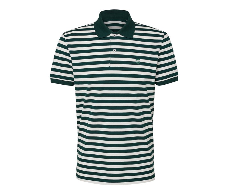 Tchibo - Piqué-Poloshirt - Herren - Gr. S - dunkelgrün/gestreift