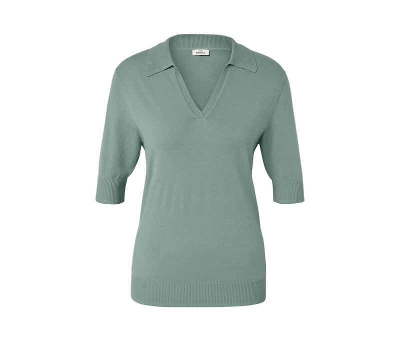 Tchibo - Feinstrick-Polo - Damen - Gr. XL - grün