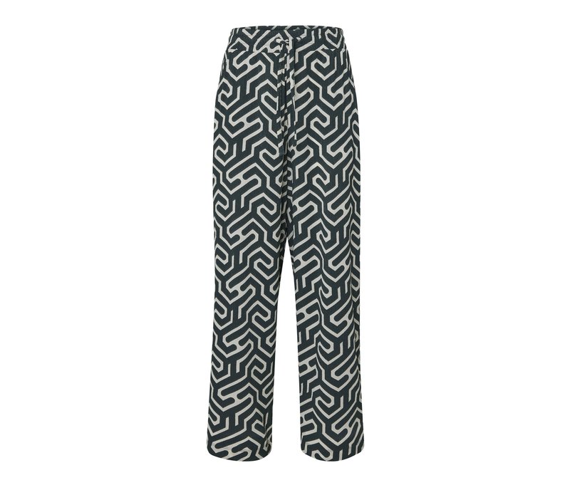 Tchibo - Bedruckte Schlupfhose in Crinkle-Optik - Damen - Gr. 36 - dunkelgrün