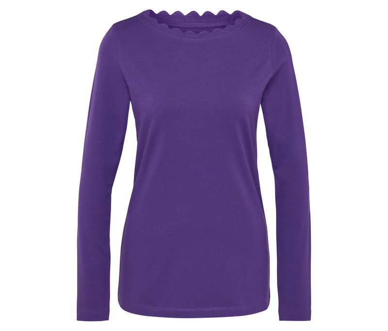 Tchibo - Shirt mit Wellenkante - Damen - Gr. L - lila