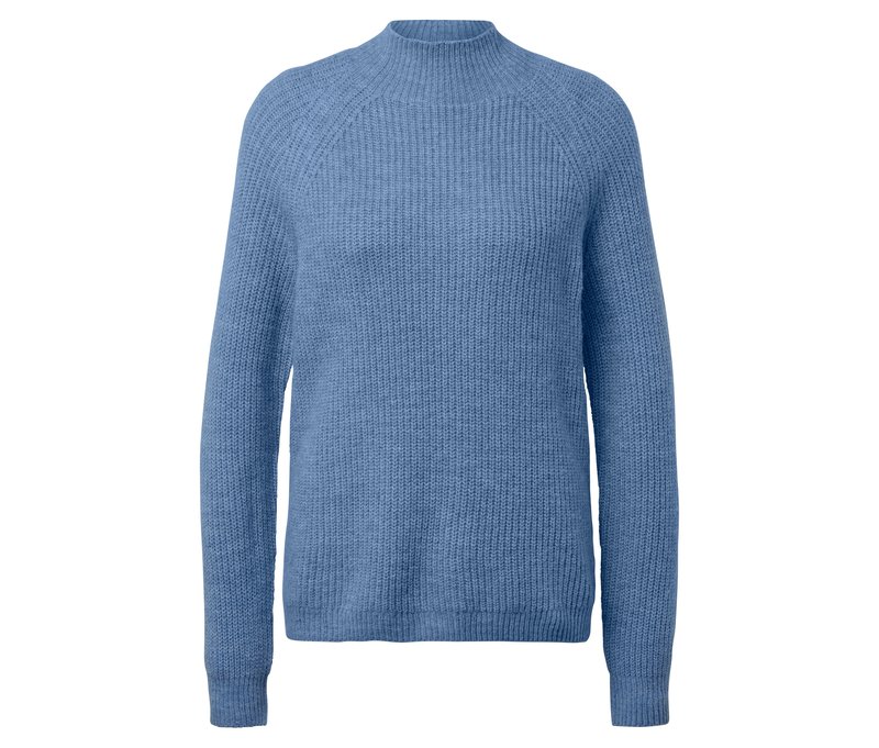 Tchibo - Grobstrickpullover mit Stehkragen - Damen - Gr. L - blau