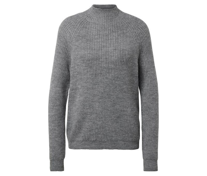Tchibo - Grobstrickpullover mit Stehkragen - Damen - Gr. S - grau