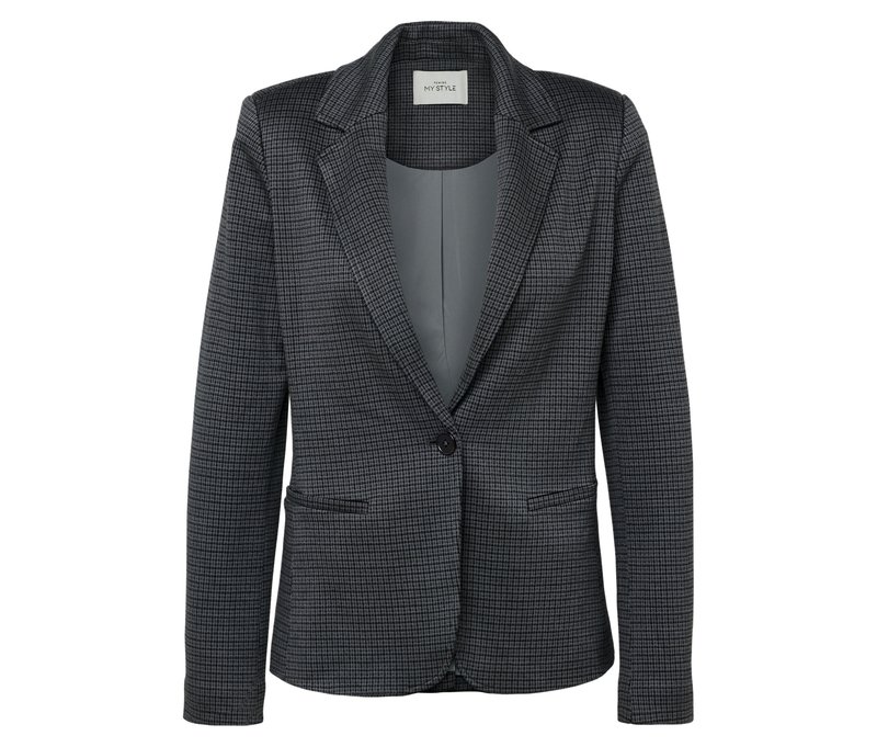 Tchibo - Karierter Jerseyblazer - Damen - Gr. 36 - schwarz/kariert