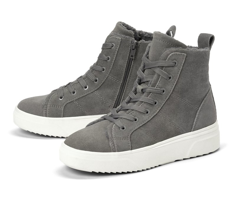 Tchibo - Gefütterte Veloursleder-Sneaker - Damen - Gr. 42 - weiß