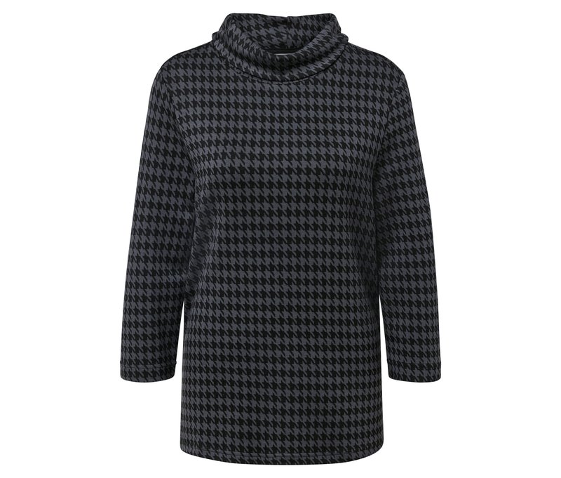 Tchibo - Sweatshirt mit Stehkragen - Damen - Gr. L - schwarz/jacquard