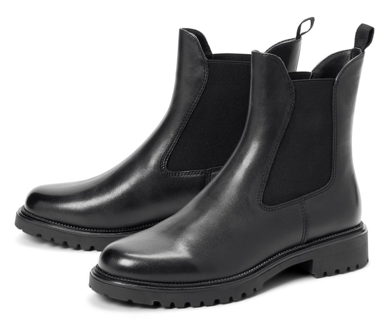 Tchibo - Gefütterte Leder-Boots - Damen - Gr. 40 - schwarz