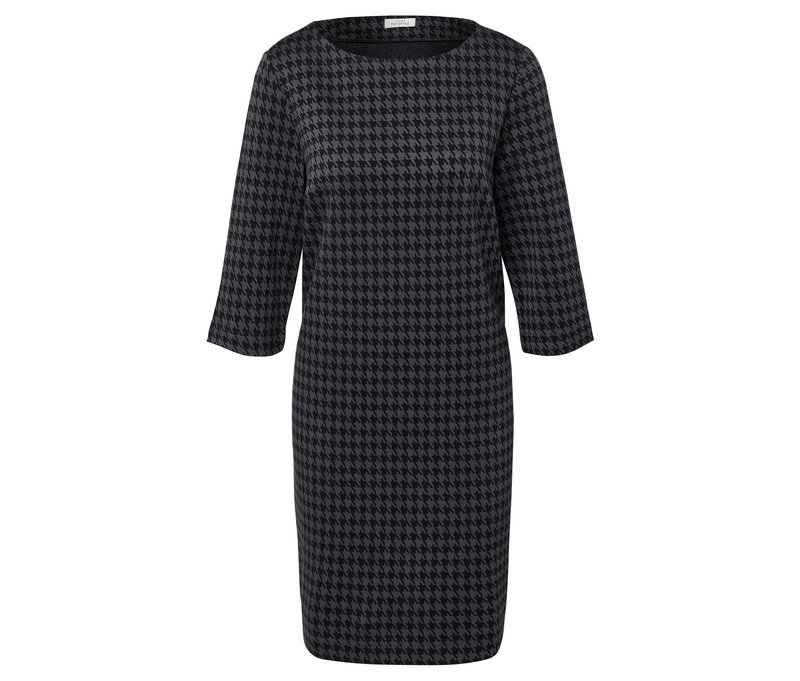 Tchibo - Jerseykleid mit Hahnentritt-Jacquard - Damen - Gr. M - schwarz/jacquard