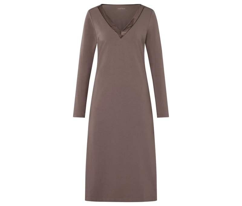 Tchibo - Nachthemd mit Satin - Damen - Gr. L - braun