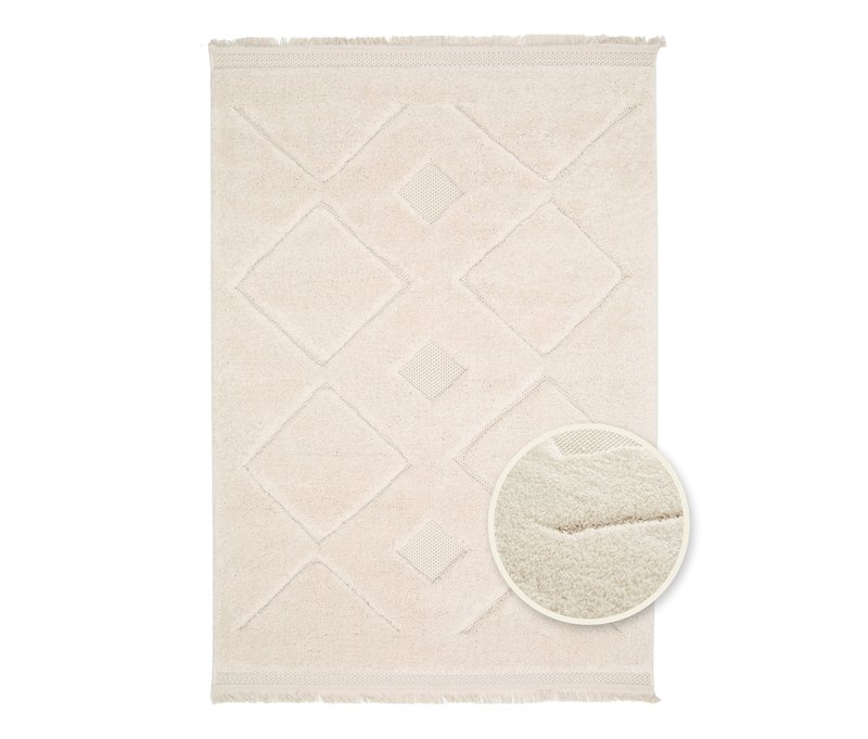 Tchibo - Indoorteppich »Nativo Checks« - creme