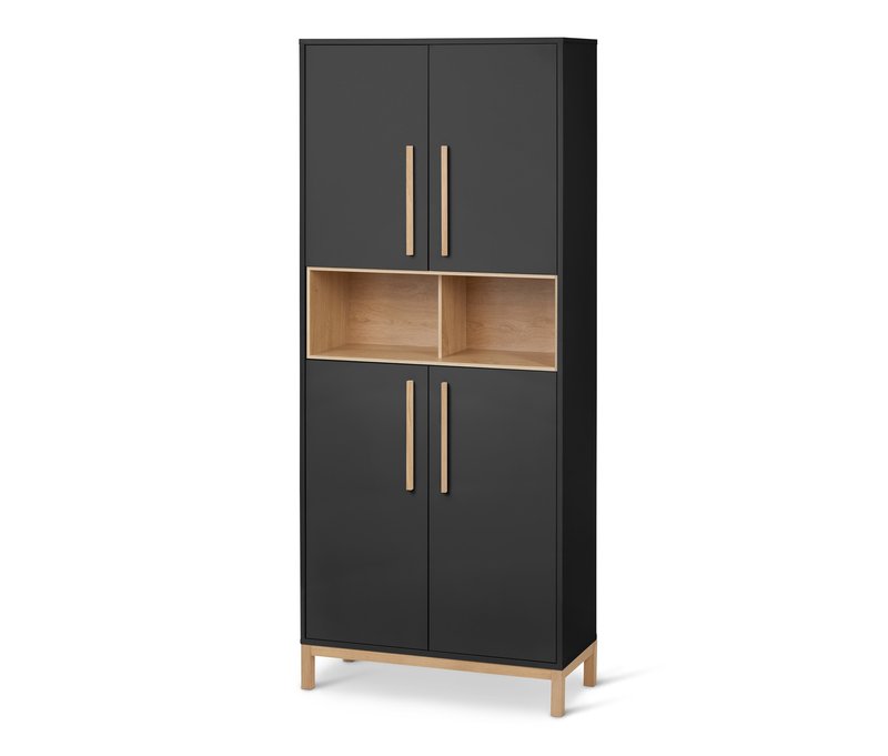 Tchibo - Bad-Hochschrank »Eklund« - 80x35x190cm - anthrazit - Holz / Eichenholz / Eichenholz