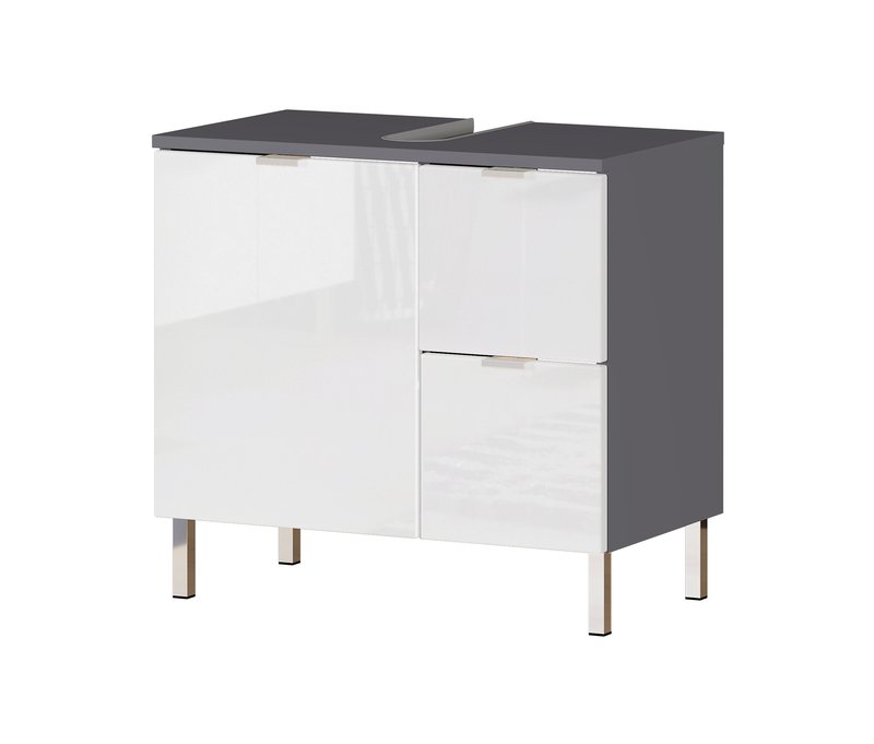 Tchibo - Waschbecken-Unterschrank »Mauresa« - 60x34x56cm - chrom - Holz / Metall