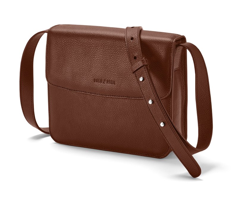 Tchibo - Leder-Umhängetasche »Goldpfeil« - braun