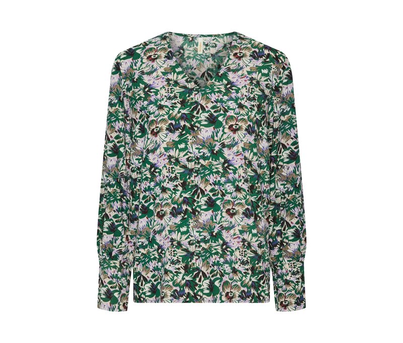 Tchibo - Bluse mit Alloverprint - Damen - Gr. 34 - beige/geblümt