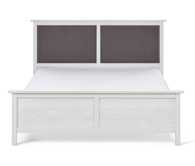 Tchibo - Bett mit gepolstertem Kopfteil - 177,5x210,5x109cm - weiß - Holz / Polyester / Polyamid