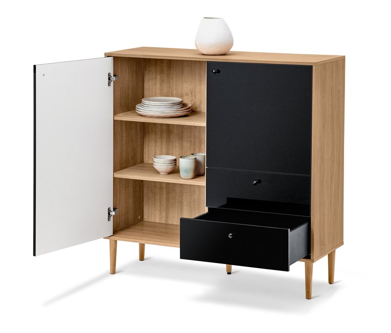 Tchibo - Highboard »Bekeson« - 110,5x40x111cm - anthrazit - Echtholzfurnier / Holz / Eichenholz
