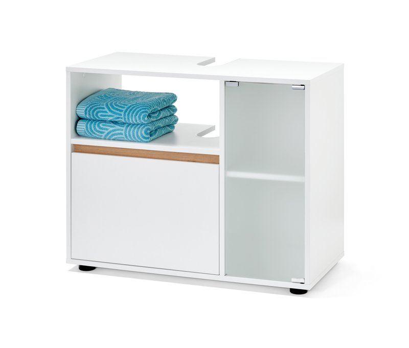 Tchibo - Waschbeckenunterschrank - 82x40x66cm - braun - Holz / Glas