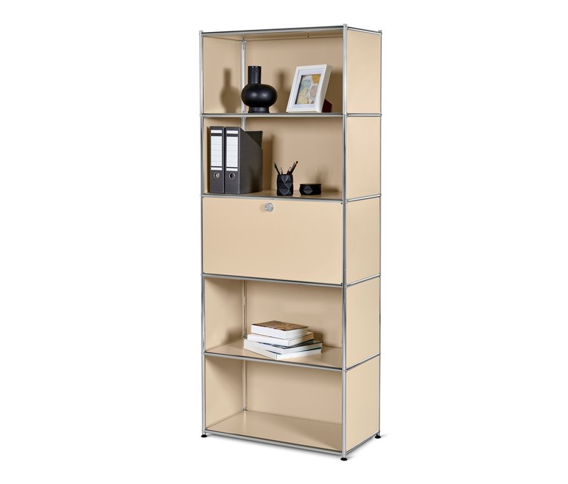 Tchibo - Regal Metall »Cn3« mit Klappe - 77x40x194,5cm - beige - Stahl / Aluminium / Kunststoff