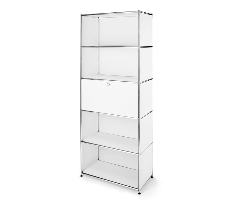 Tchibo - Hohes Regal Metall »Cn3« mit Klappenfach - 77x40x194,5cm - chrom - Stahl / Aluminium / Kunststoff