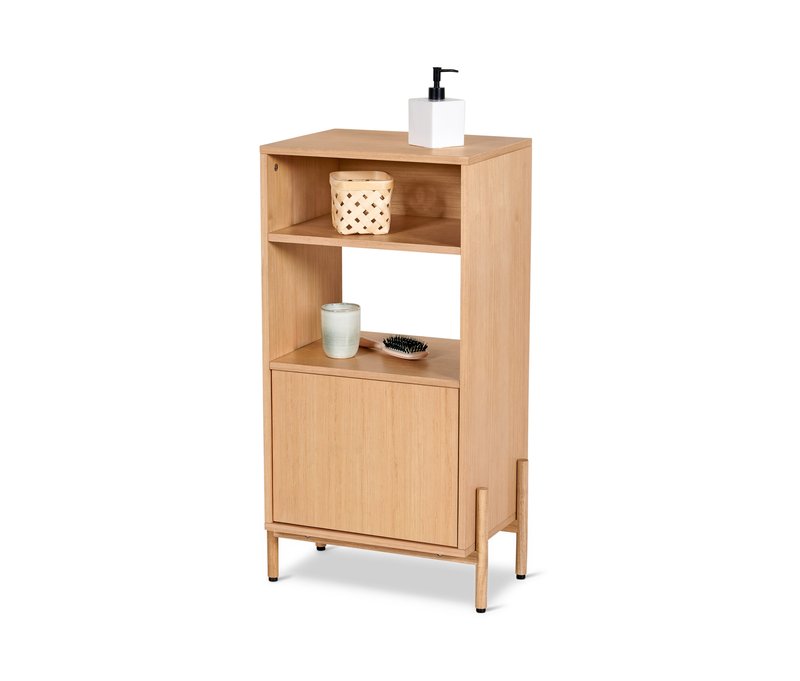 Tchibo - Badschrank mit Holzfurnier - 45x35x93cm - naturfarben - Rubberwood-Holz / Holz