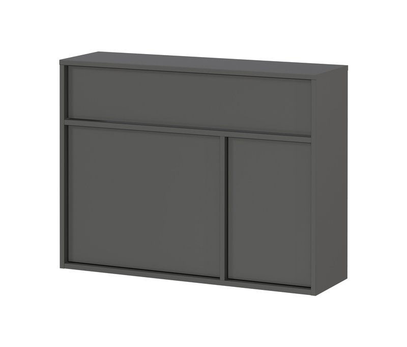 Tchibo - Ameca Mehrzweckschrank mit 2 Türen und einer Schublade - 83x25x63cm - grau - Holz