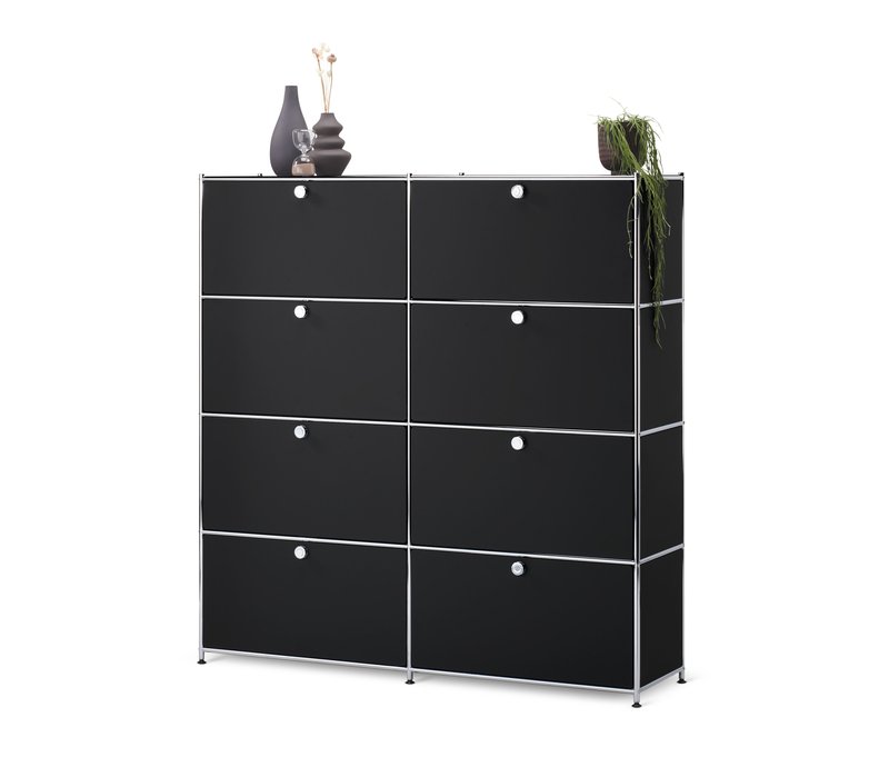 Tchibo - Highboard »Cn3« mit 8 Klappen - 152x40x158,5cm - schwarz - Stahl / Aluminium / Kunststoff