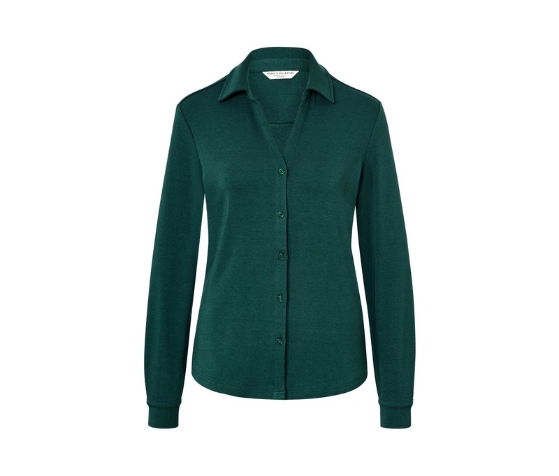 Tchibo - Blusenshirt mit Knopfleiste - Damen - Gr. L - dunkelgrün