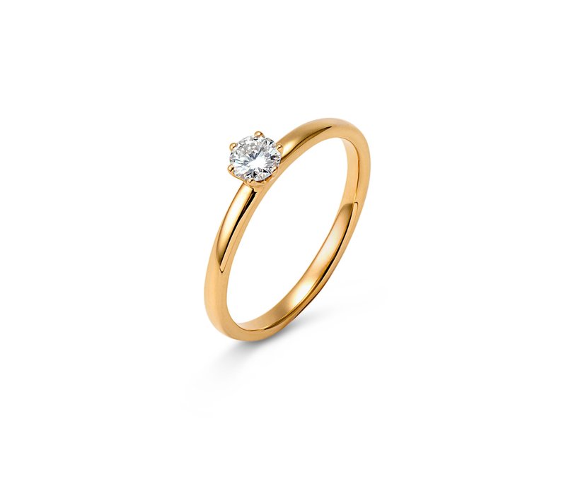 Tchibo - 585 Gold-Ring mit Brillant - Gr. 18 - gold