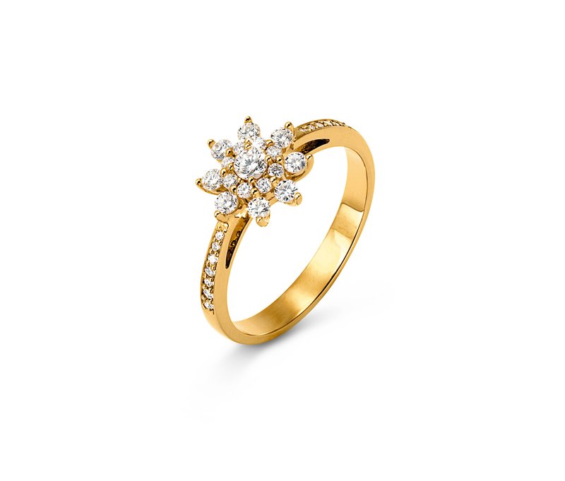 Tchibo - 585 Gold-Ring mit 31 Brillanten - Gr. 17 - gold