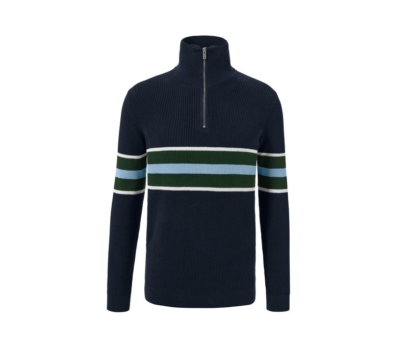 Tchibo - Troyer-Pullover - Herren - Gr. S - hellblau/gestreift