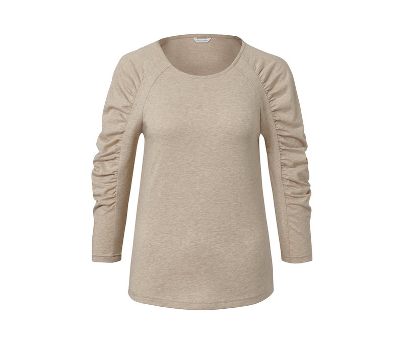 Tchibo - Shirt mit 3/4-Arm - Damen - Gr. XS - beige
