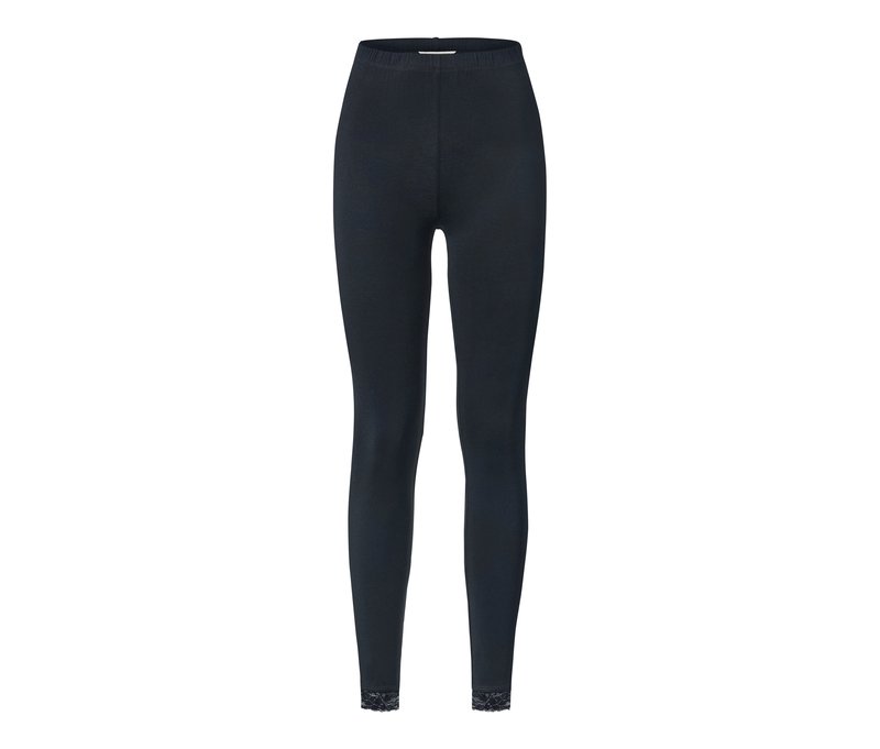 Tchibo - Leggings mit Spitzenborte - Damen - Gr. S - dunkelblau