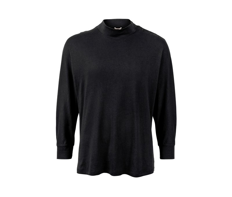 Tchibo - Fledermausshirt mit Knöpfen - Damen - Gr. XL - schwarz