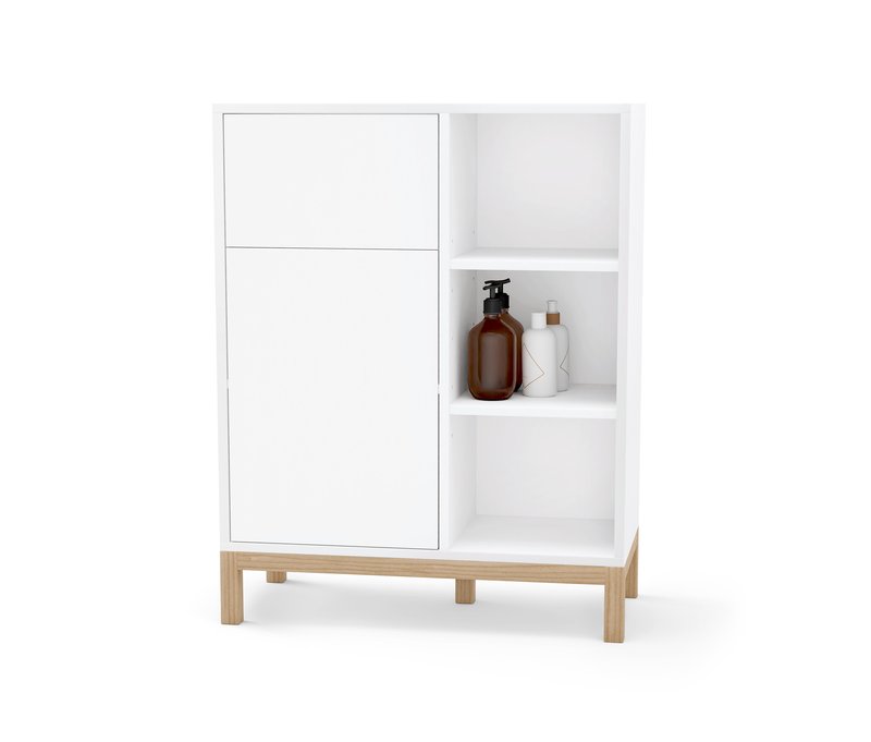 Tchibo - Bad-Sideboard - 70,5x35,5x90,5cm - braun - Holz / Eichenholz