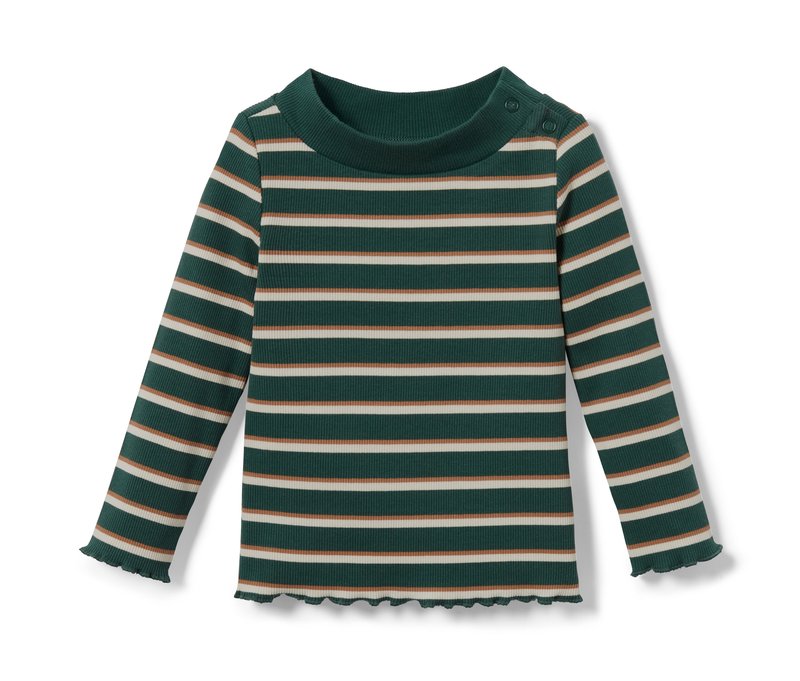 Tchibo - Rippshirt - Mädchen - Gr. 110/116 - weiß/gestreift