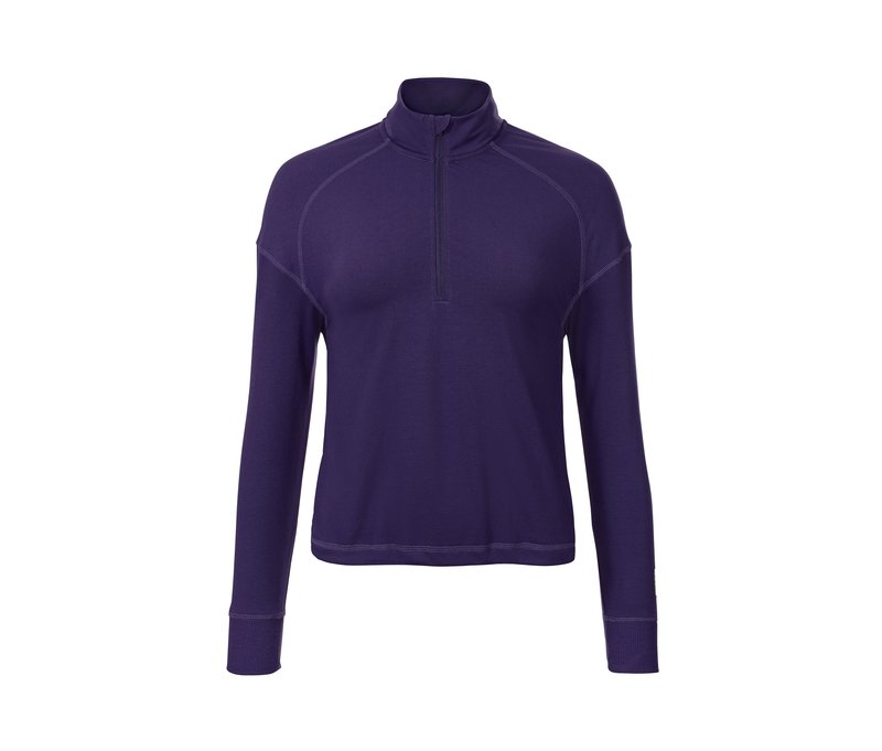 Tchibo - Cropped-Fitness-Longsleeve - Damen - Gr. L - violett